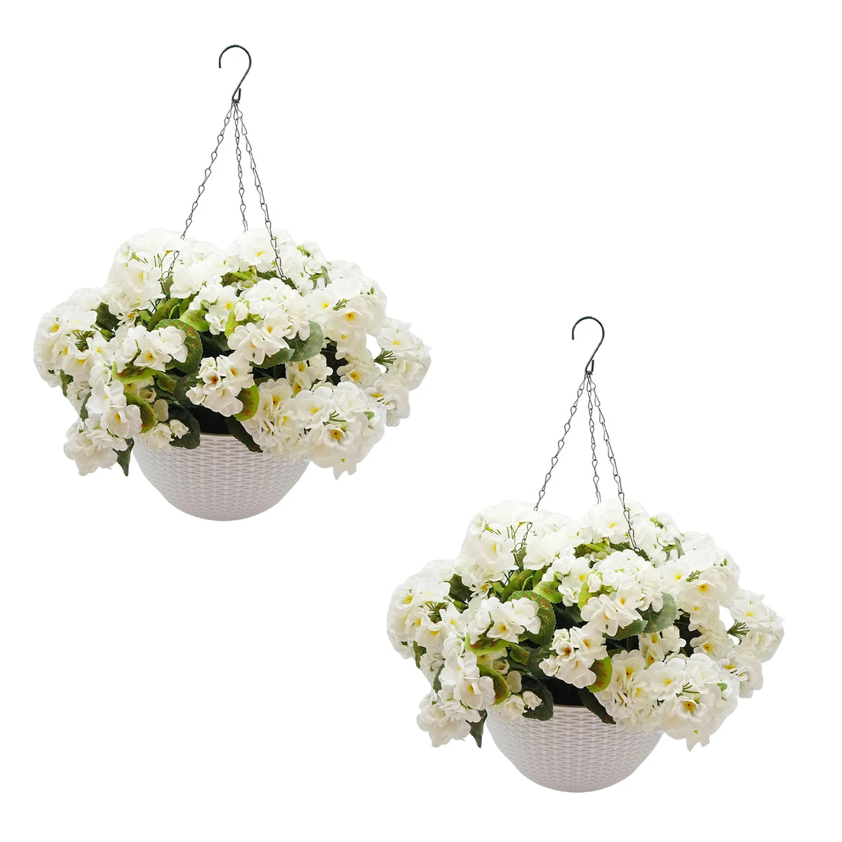 Artificial Geraniums Hanging Baskets For Outdoor Patio Garden Decor