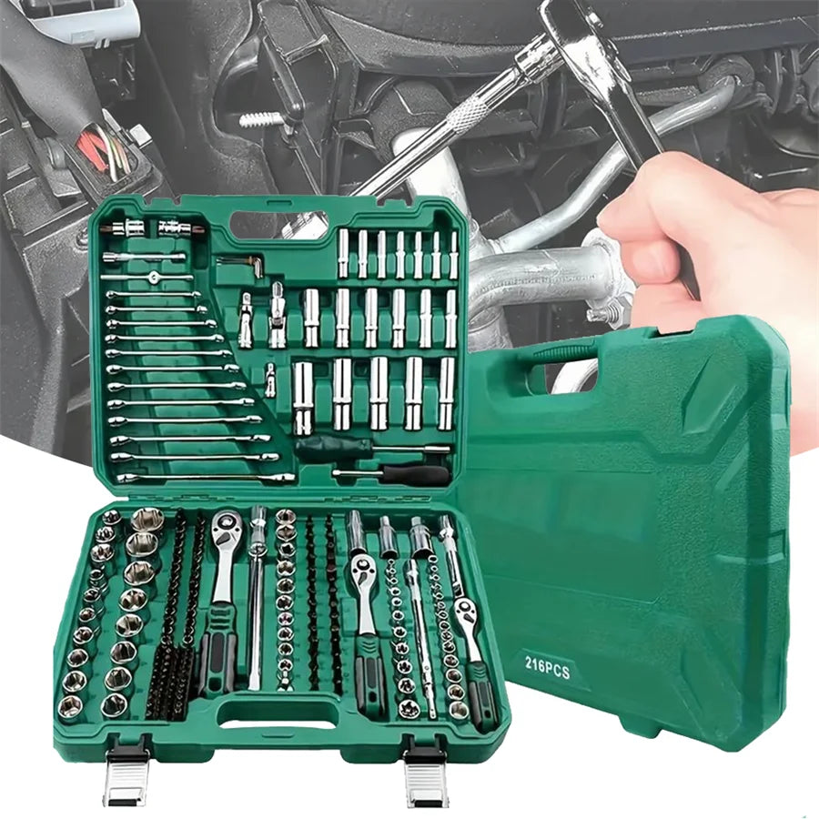Car Repair Tool Set 216 Piece With Storage Box