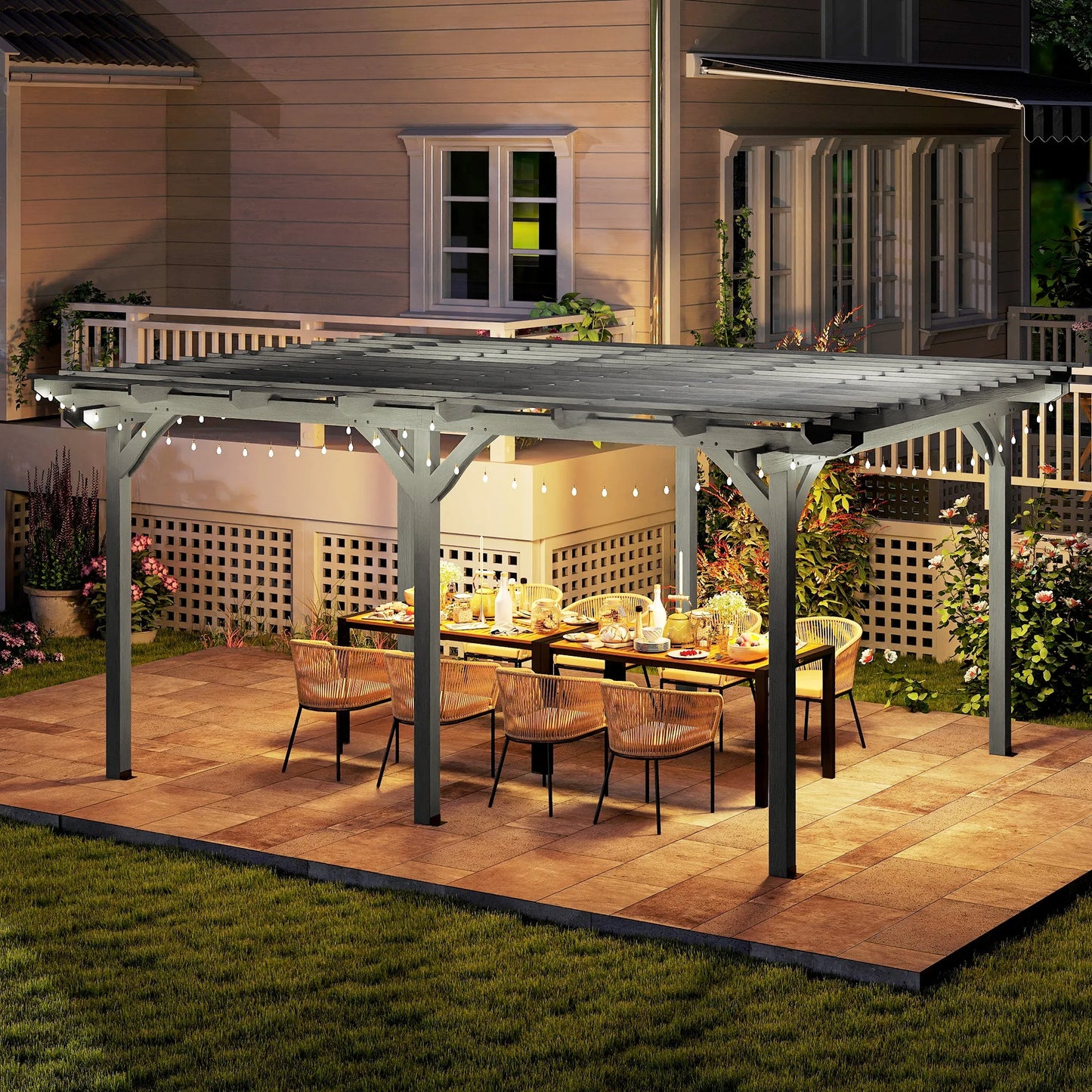 Wooden Pergola Gazebo For Outdoor Use With Stable Construction
