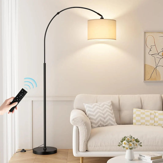 Dimmable Arc Floor Lamp With Remote And Rotating Head
