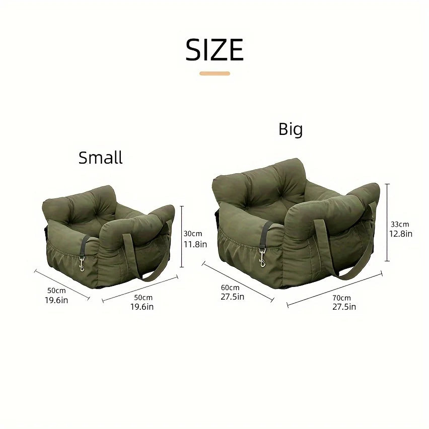 Dog Car Seat With Safety Belt Non-Slip Pet Car Bed