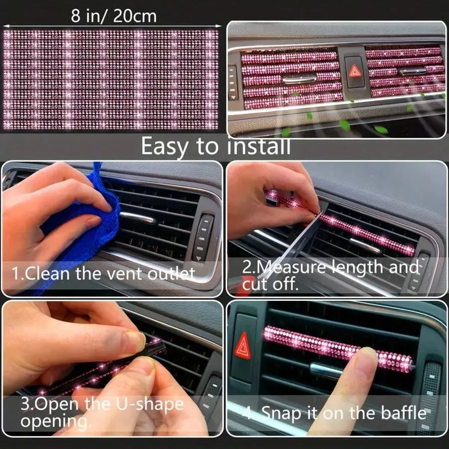 Femme Style Artificial Diamond Steering Wheel Cover Set