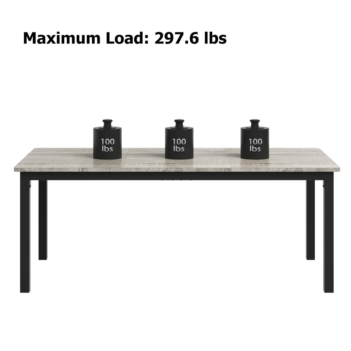 EliteZ Farmhouse Wooden Dining Table With Sturdy Metal Frame