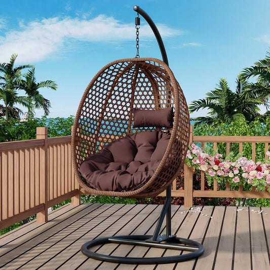 Egg Swing Chair With Stand Indoor Outdoor Hammock Basket