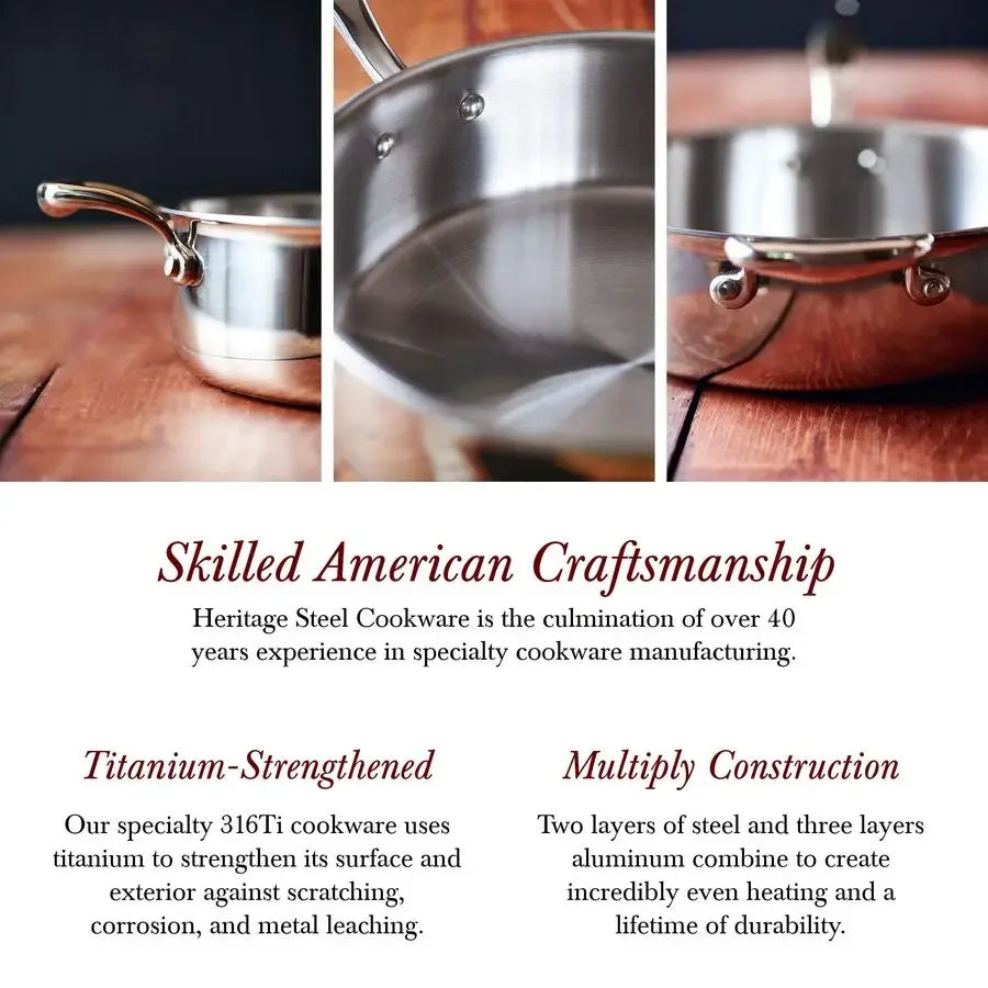 XMSJ Titanium Series 316Ti Cookware Set For Induction Cooking