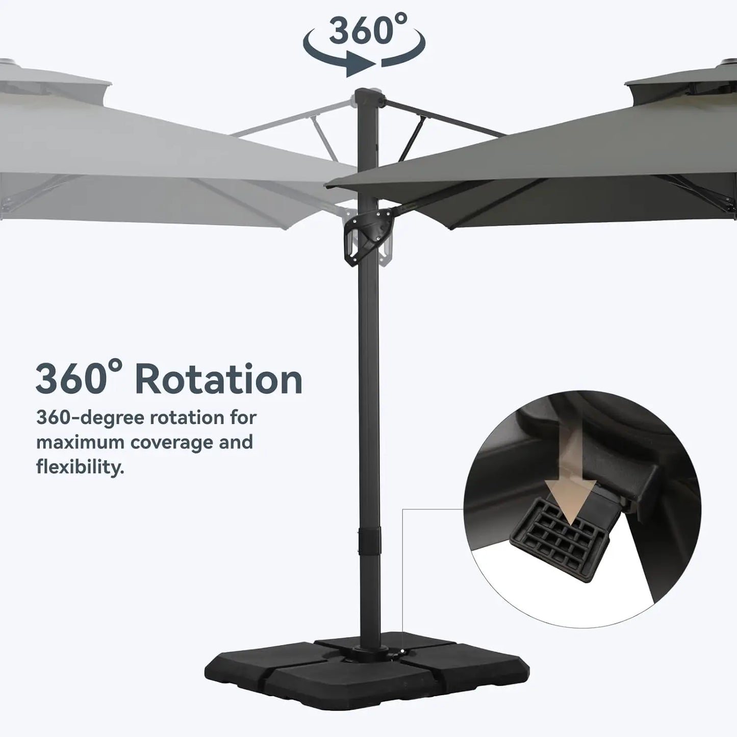 Cantilever Patio Umbrella with 360 Degree Rotation