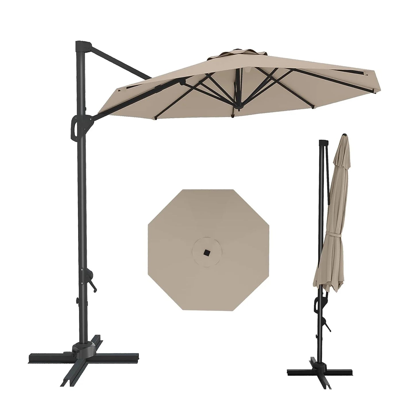 HobbyLane 10Ft Cantilever Patio Umbrella With Tilt And Rotation