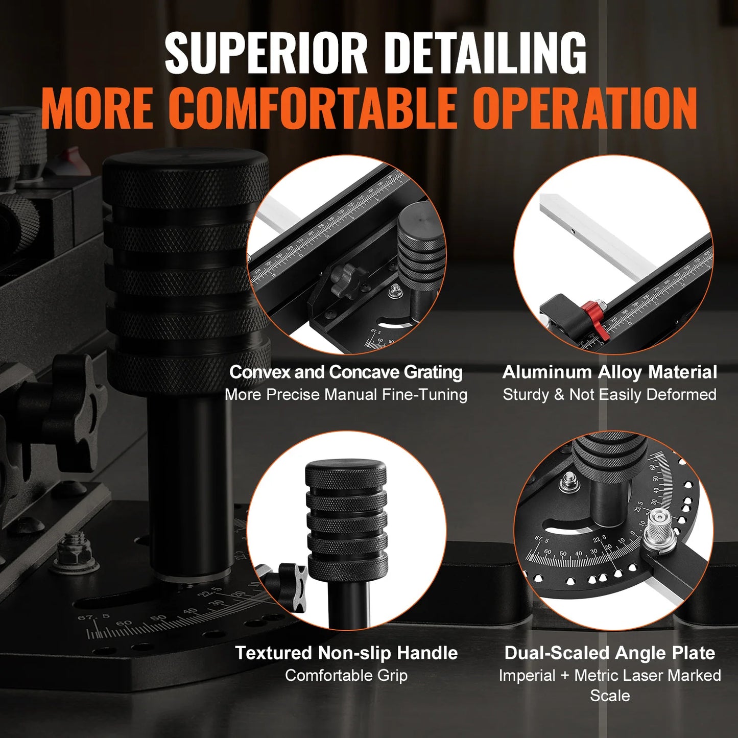 SucceBuy Precision Miter Gauge With 15 Angle Stops