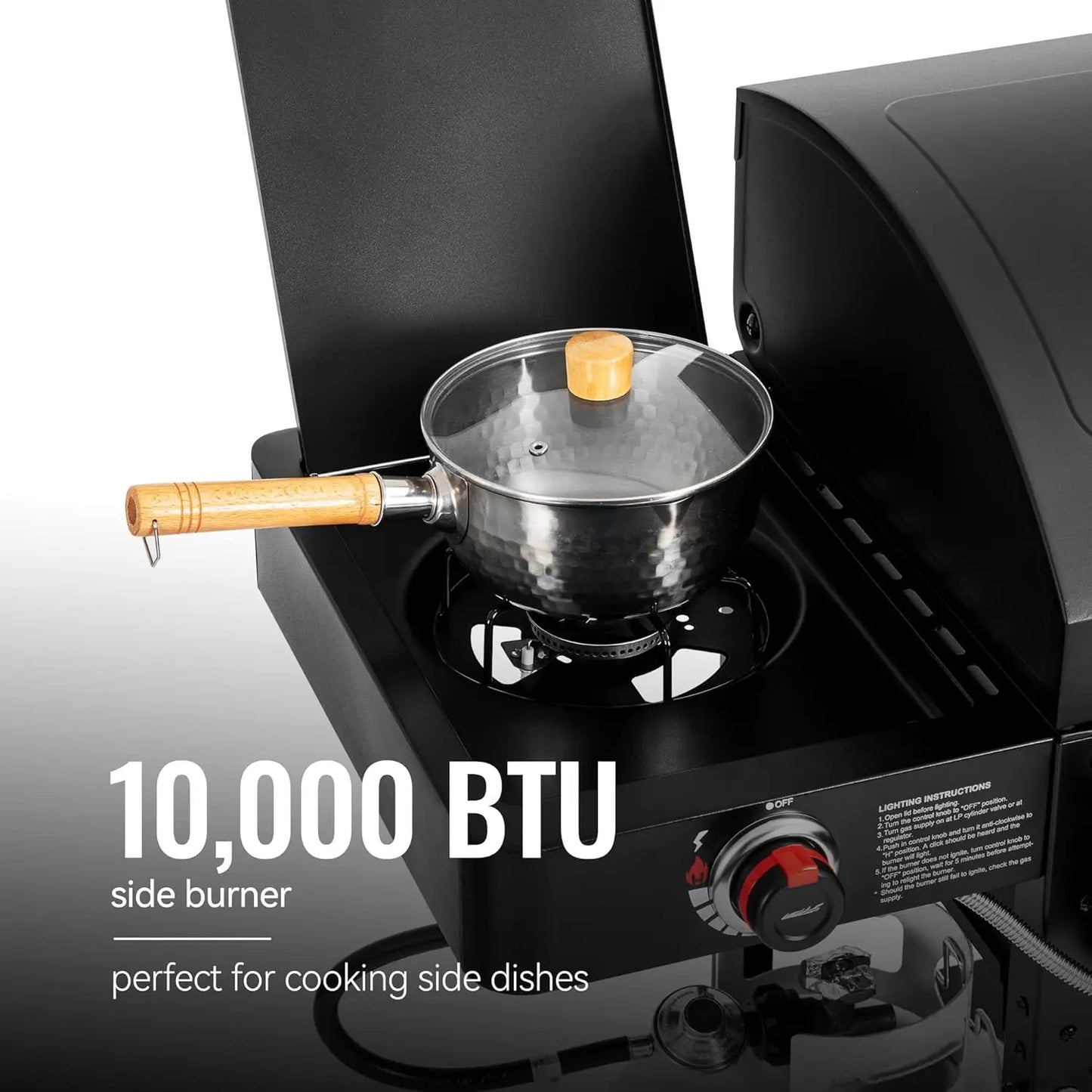 Versatile 2-Burner Dual Fuel Grill With Gas Charcoal Offset Smoker
