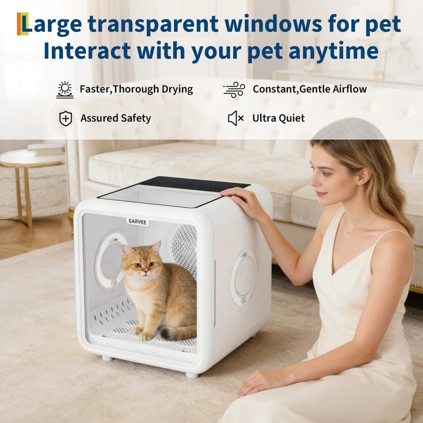 HiMISS 360 Degree Automatic Pet Dryer Box With Five Outlets