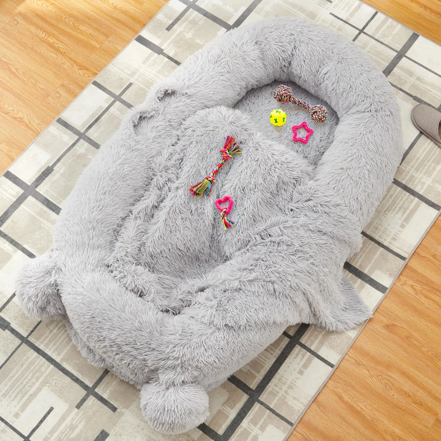 HiMISS Human Dog Bed With Pockets And Removable Cover