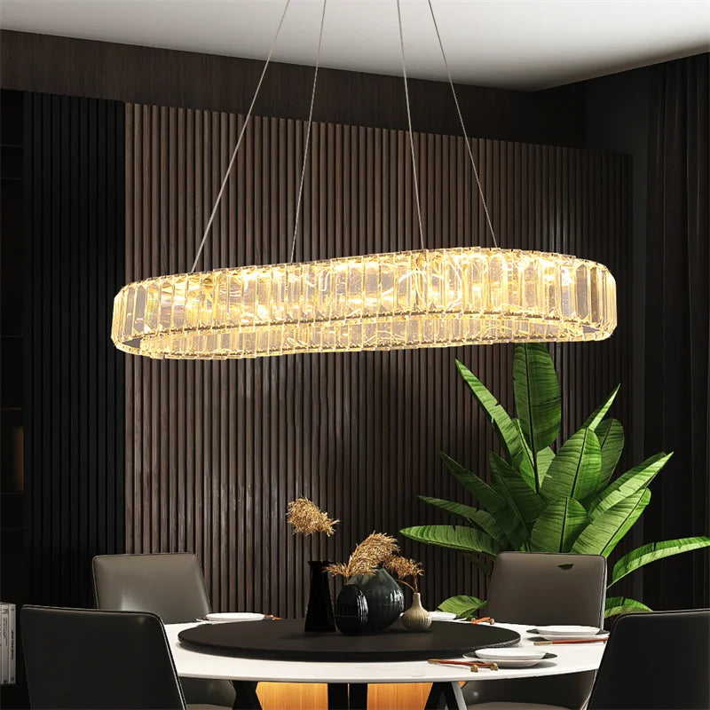 GreeLustr Modern Crystal LED Chandelier Pendant Ceiling Light