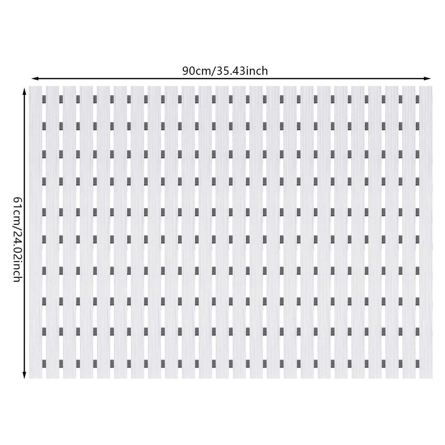 Bymaocar PVC Shower Mat Non Slip Bath Mat Drainage Holes