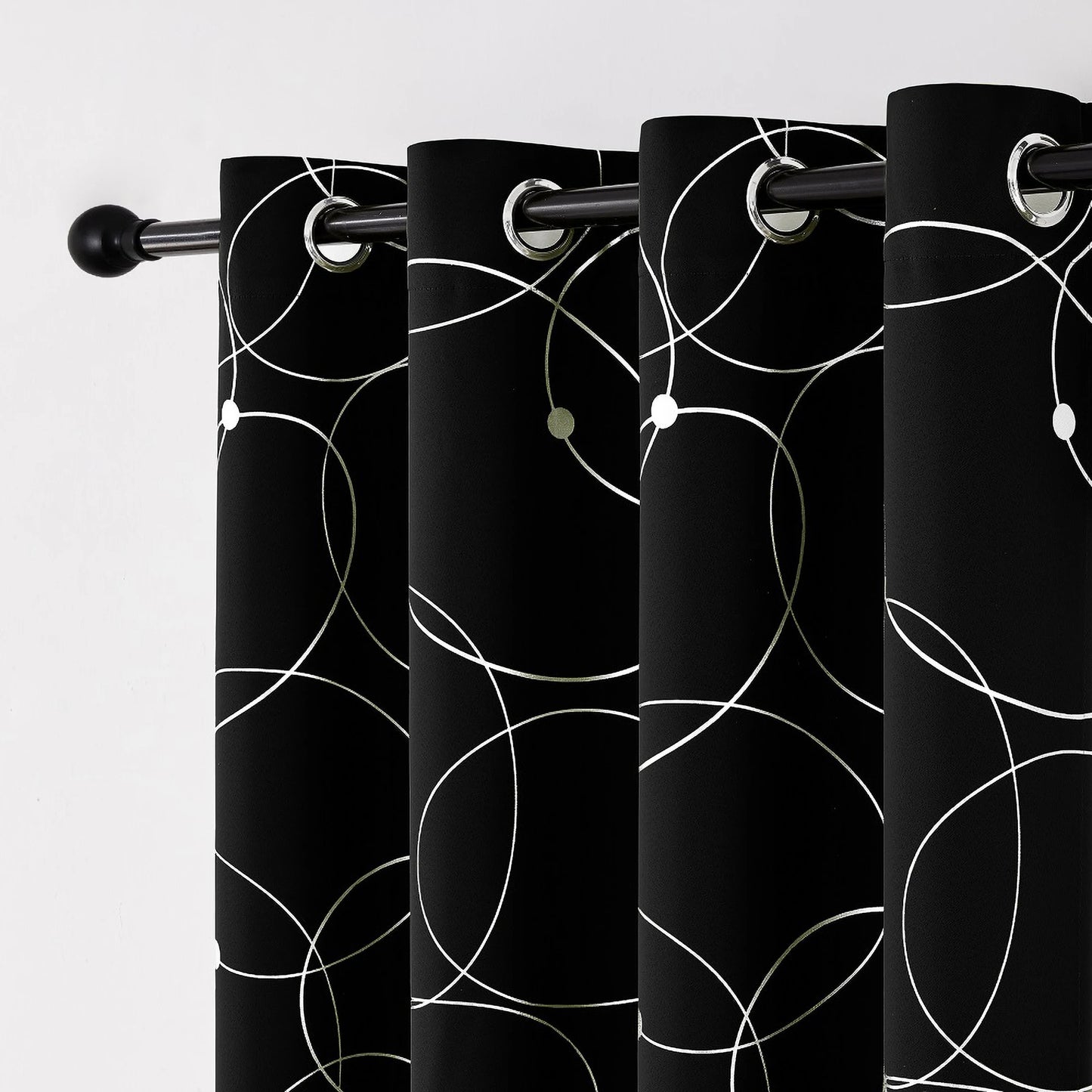 Blackout Curtain Set 4 Panels Thermal Insulated For Bedroom