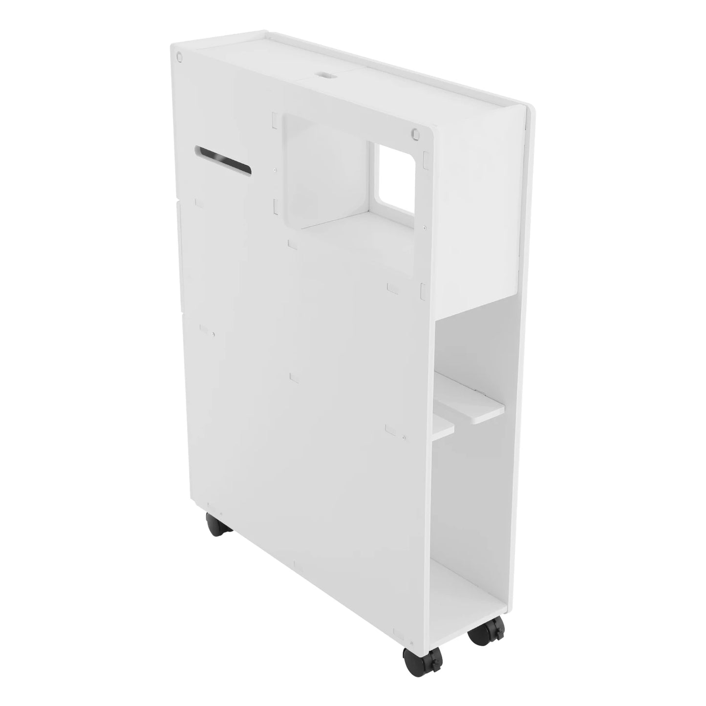 Modern PVC Narrow Floor Standing Bathroom Storage Cabinet With Drawers