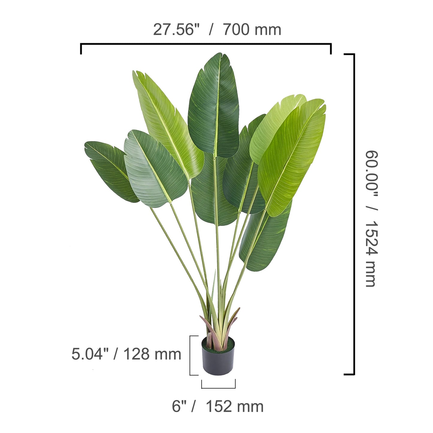 SucceBuy Artificial Palm Tree Low Maintenance Faux Plant With Tilt Protection
