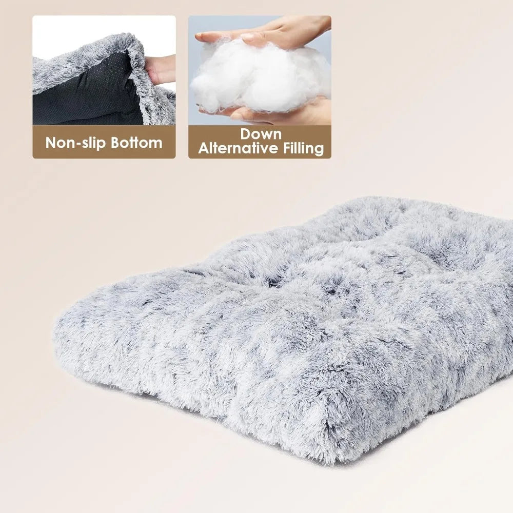 NBVCX Calming Anti Anxiety Dog Crate Bed Washable Plush Mat