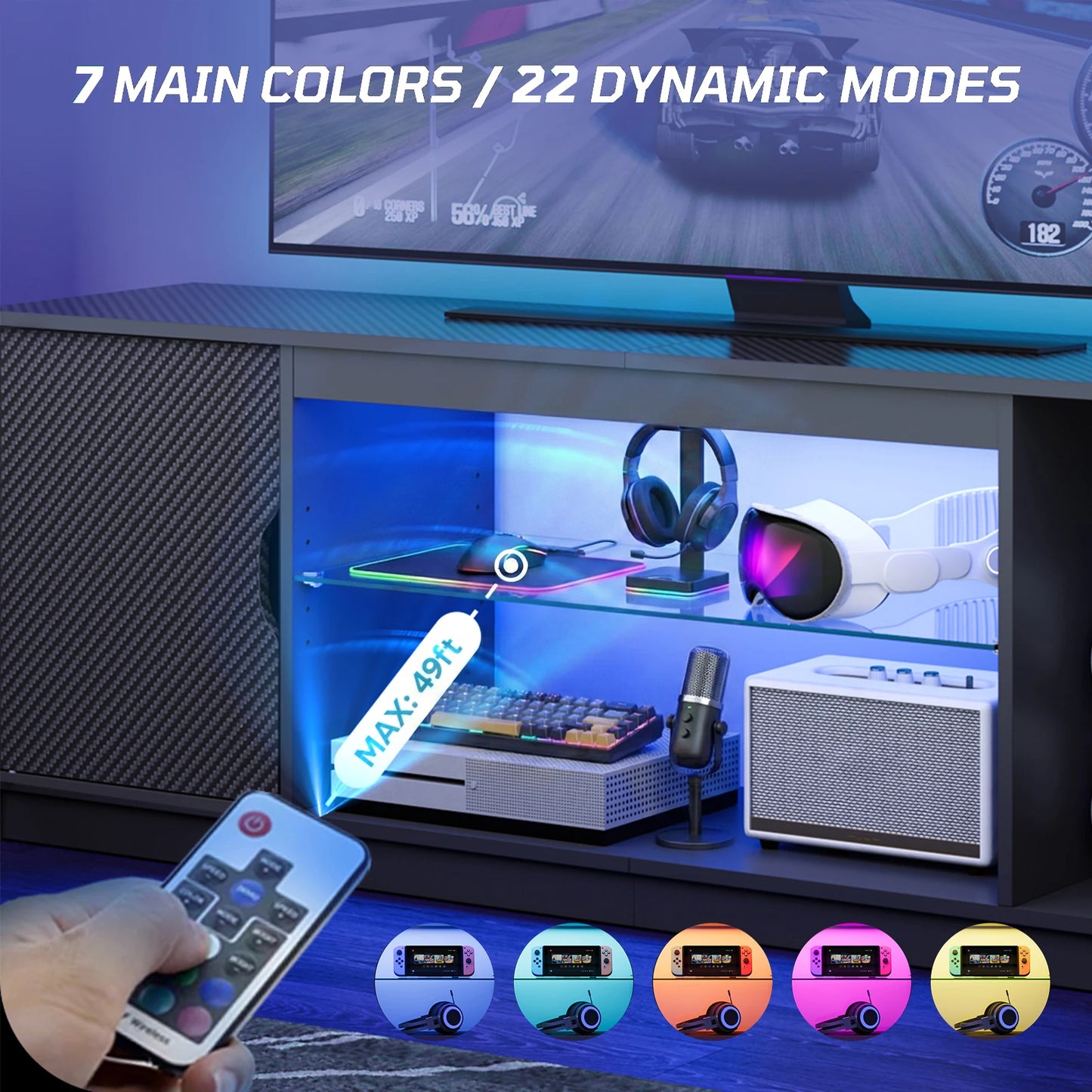 NOST And HOST LED TV Stand With RGB Lighting