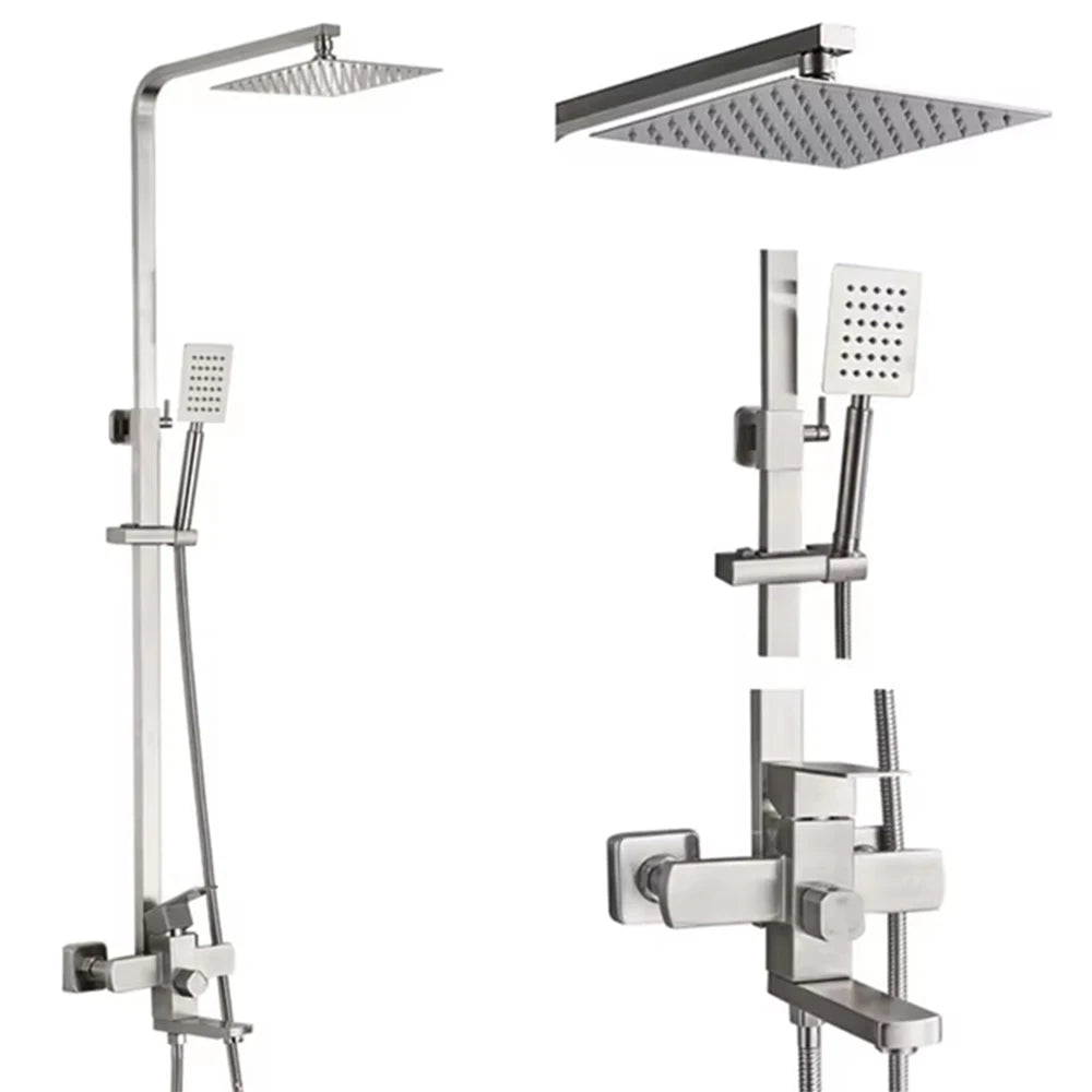 Shinesia Luxury Wall Mounted Shower Faucet Set With Swivel Spout