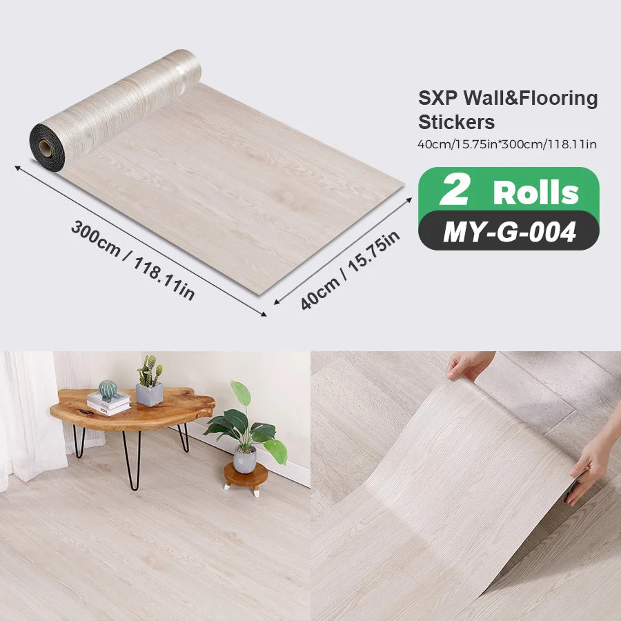 Self-Adhesive Wall and Floor Sticker Wood Grain Marble Design Wallpaper