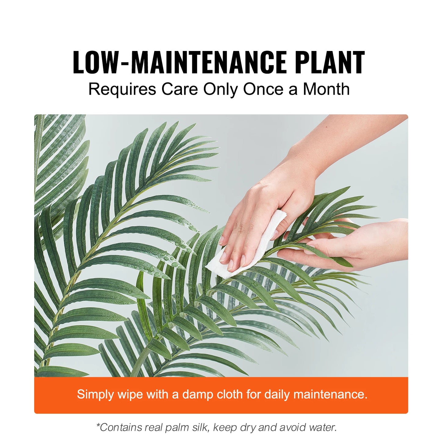 SucceBuy Artificial Palm Tree Low Maintenance Faux Plant With Tilt Protection