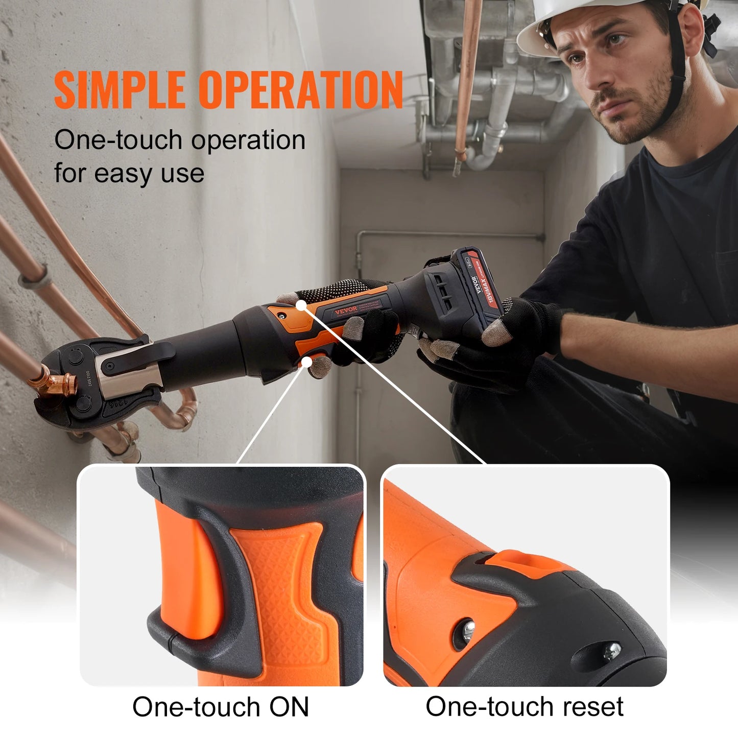 SucceBuy 18V Electric Pipe Crimping Tool Kit With 3 Jaws
