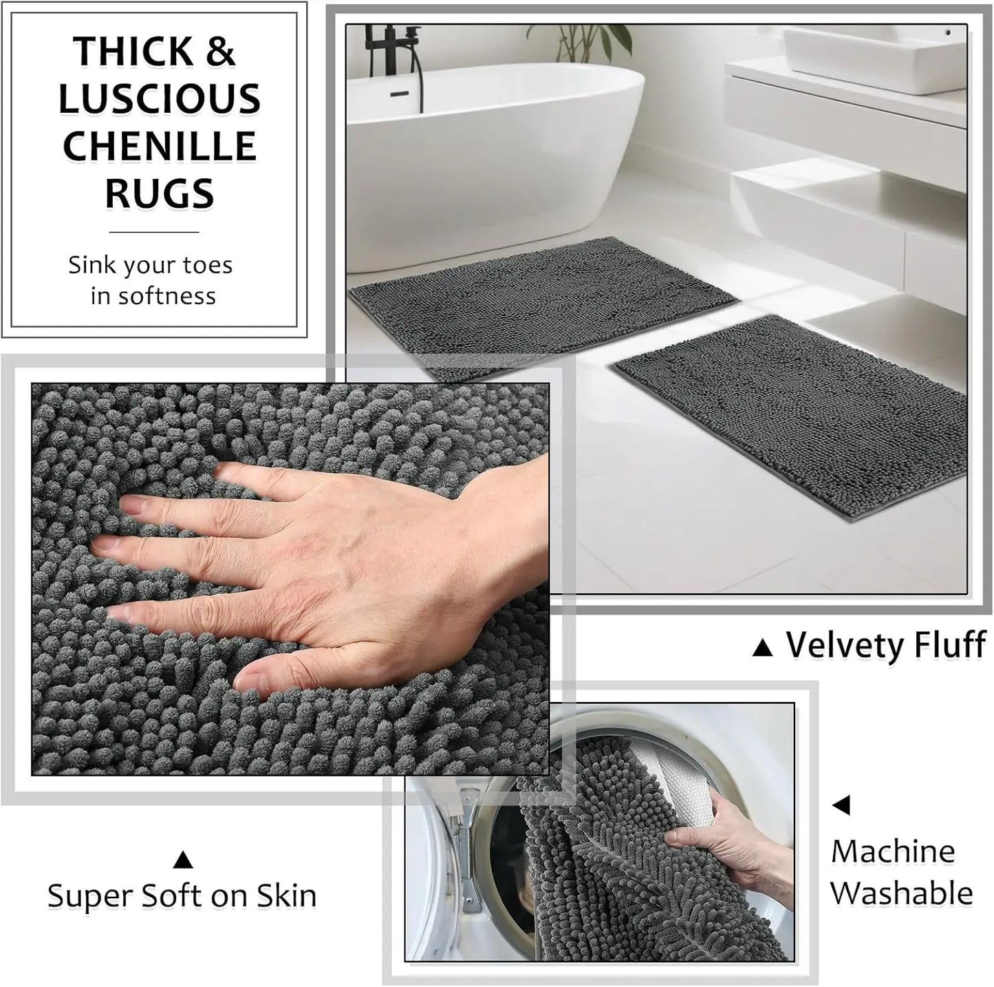 Eight Piece Resin Bathroom Set With Shower Curtain And Accessories