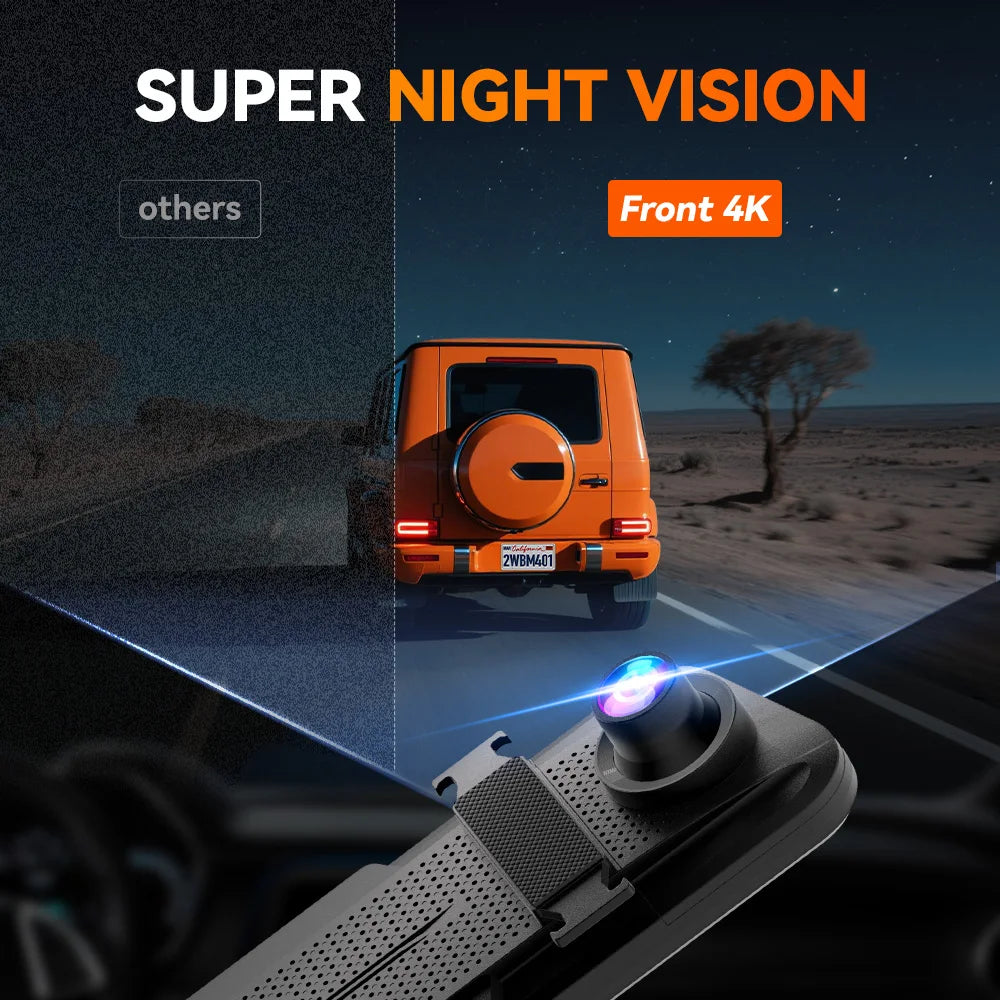WOLFBOX M40 Dash Cam 4K+1080P With Voice Control And GPS