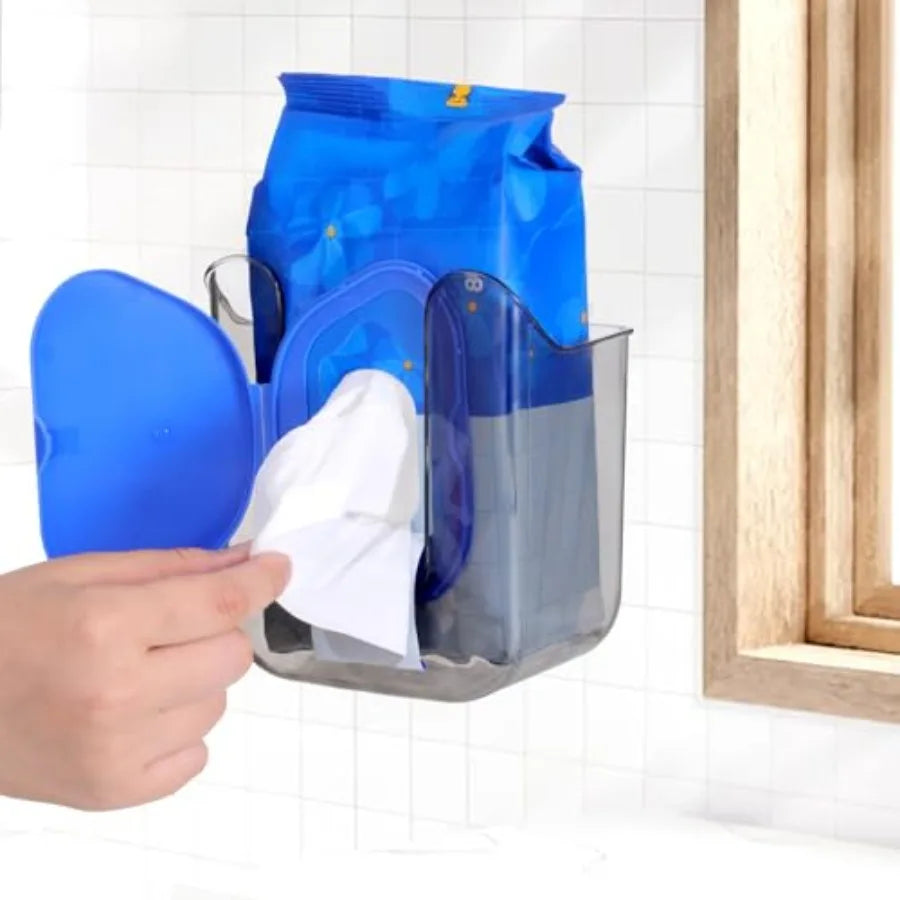 Wall Mounted Flushable Wipes Dispenser And Tissue Box Holder