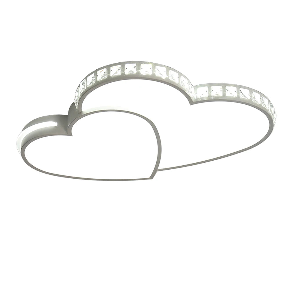 Crystal Heart Ceiling Light Fixture for Kids Bedroom Living Room
