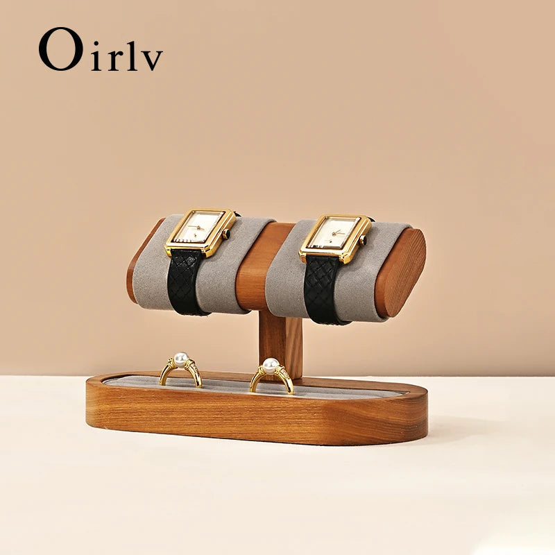 Oirlv Wooden Watch Display Stand And Jewelry Organizer Rack
