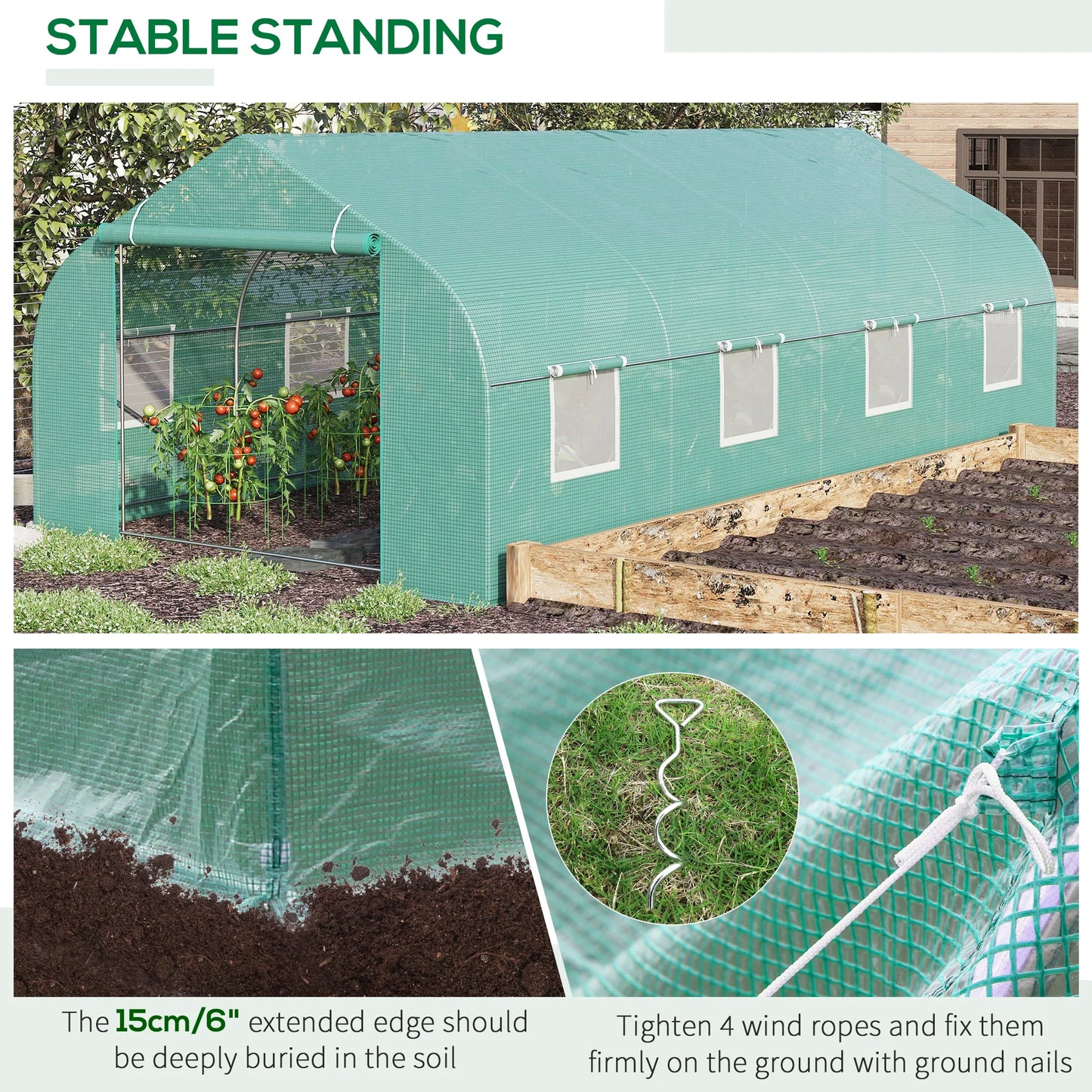 Outsunny Walk In Greenhouse Garden Shelter For Plants