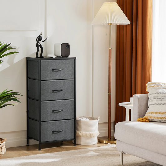 JHK Dresser With 4 Fabric Drawers And Metal Frame Wardrobe