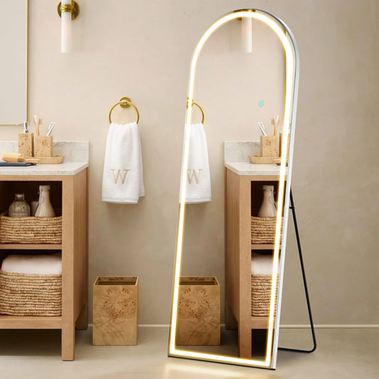 JHK LED Floor Mirror With 3 Color Lighting