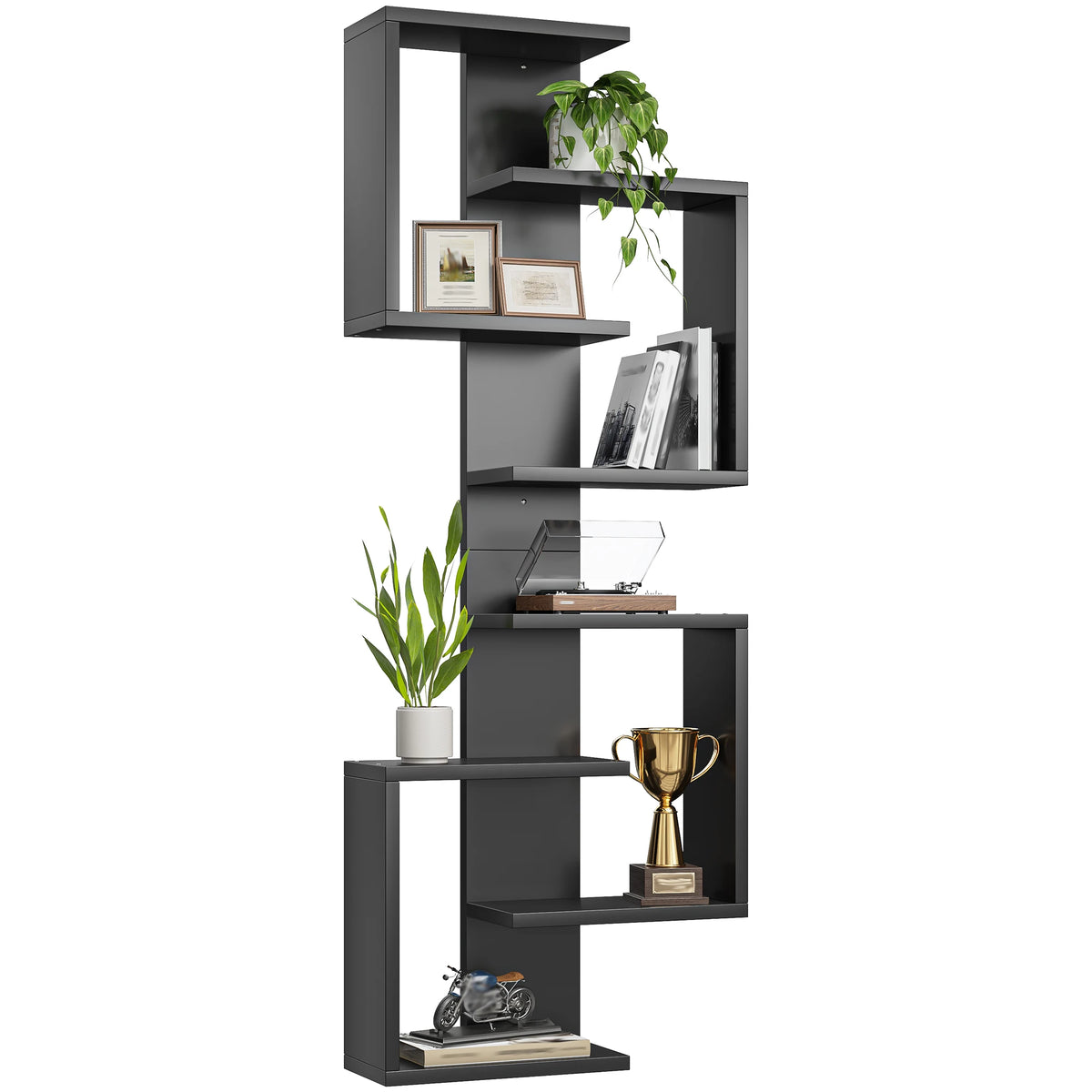 Modern Floating Wall Shelves With Hidden Brackets for Decorative Storage