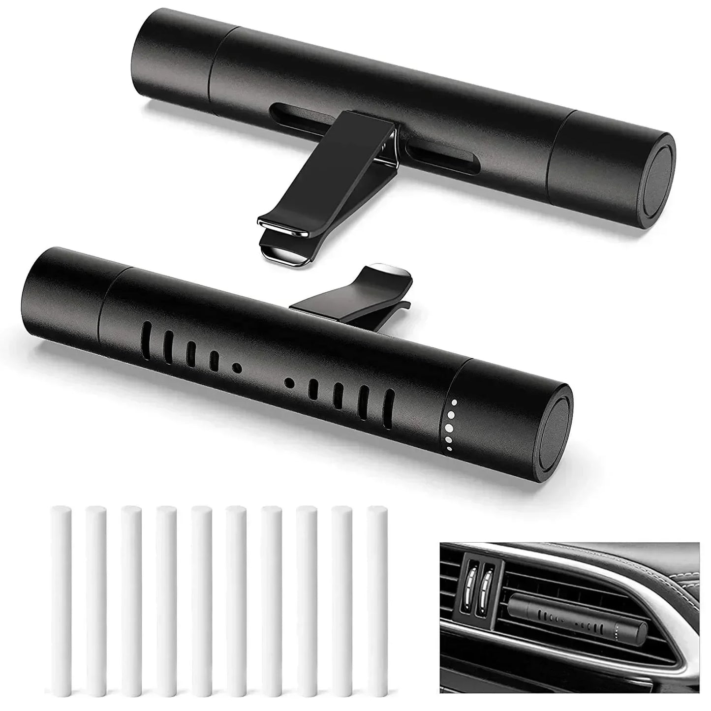 Custom Cylindrical Car Vent Clip Diffuser With 10 Refill Sticks