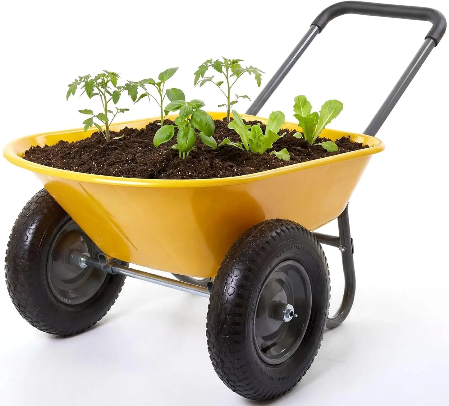 HiMISS Garden Cart Heavy Duty Utility Wheelbarrow with Stand