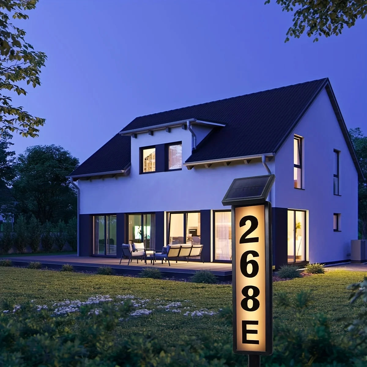 Solar Powered Outdoor Door Sign Lawn Lights Automatic Night Illumination