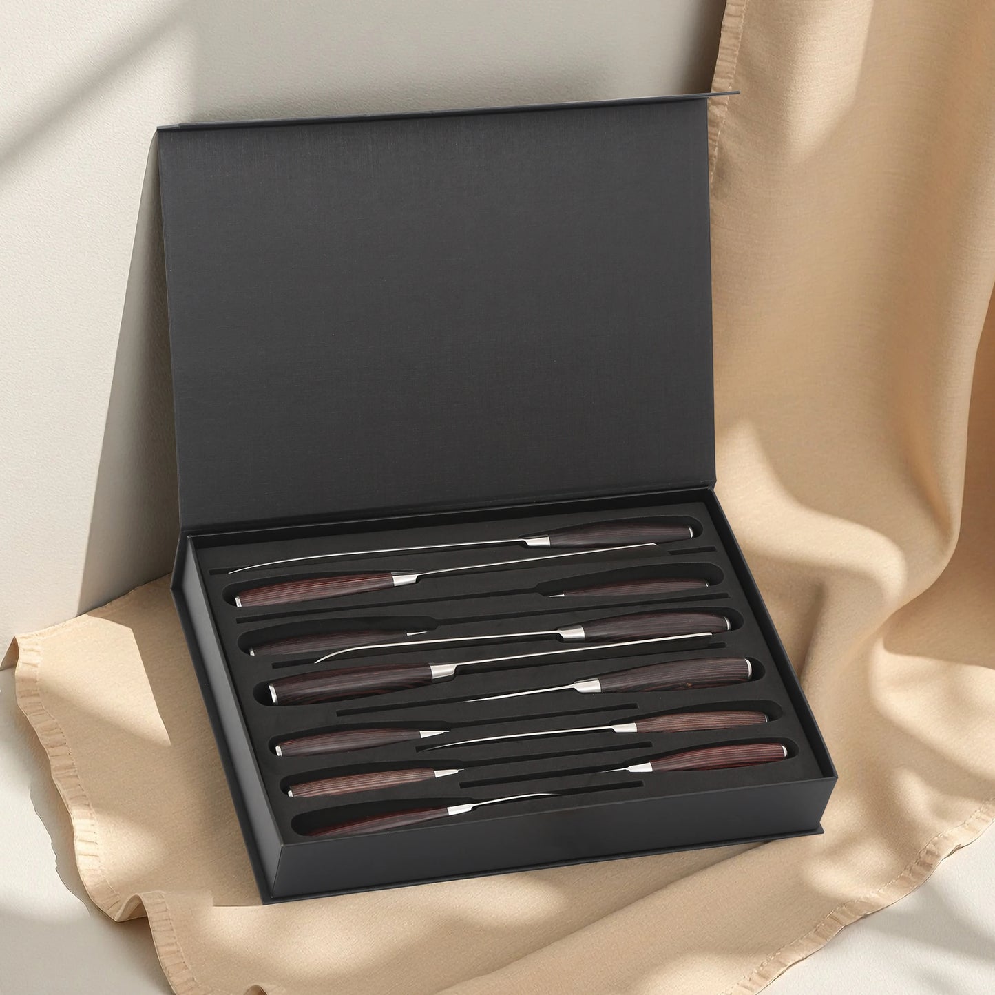 Professional 12 Piece Kitchen Knife Set With Damascus Pattern Stainless Steel