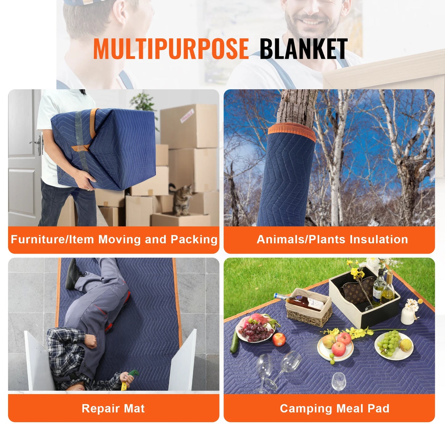 SucceBuy 12 Pack Heavy Duty Moving Blankets for Furniture