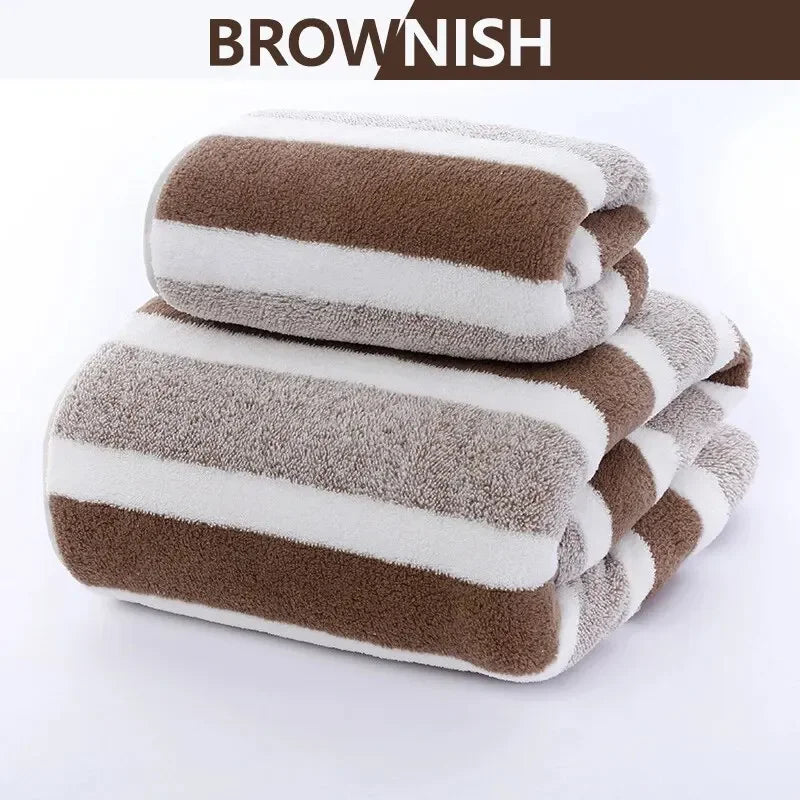Striped Pattern Towel Set Quick Dry Bath Towels Essentials