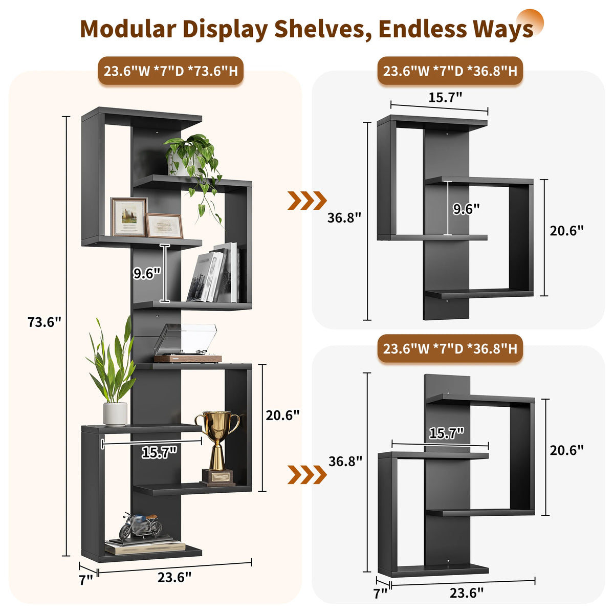 Modern Floating Wall Shelves With Hidden Brackets for Decorative Storage