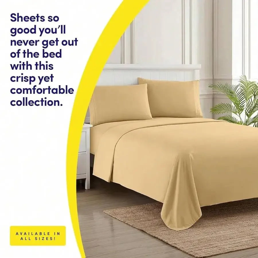 Extra Soft Deep Pocket Bed Sheet Set With Elastic Corners