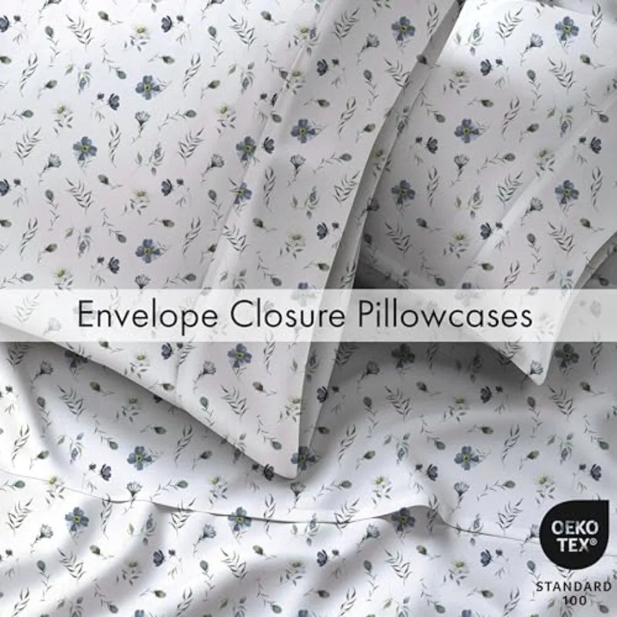 Cotton Percale Sheet Set Soft Lightweight Breathable Bedding