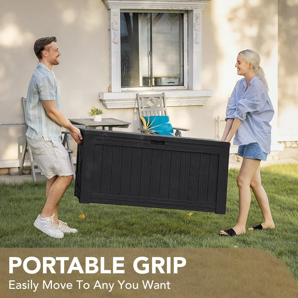Devoko Resin Outdoor Deck Box Waterproof Storage Bench For Patio