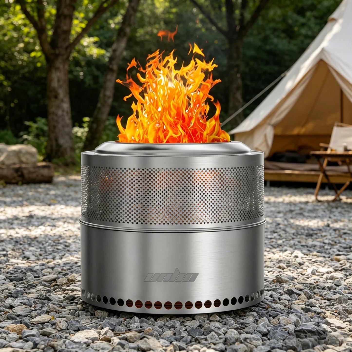 Smokeless Fire Pit Portable Stainless Steel Outdoor Fireplace
