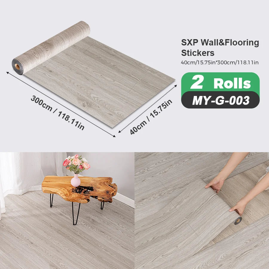 Self-Adhesive Wall and Floor Sticker Wood Grain Marble Design Wallpaper