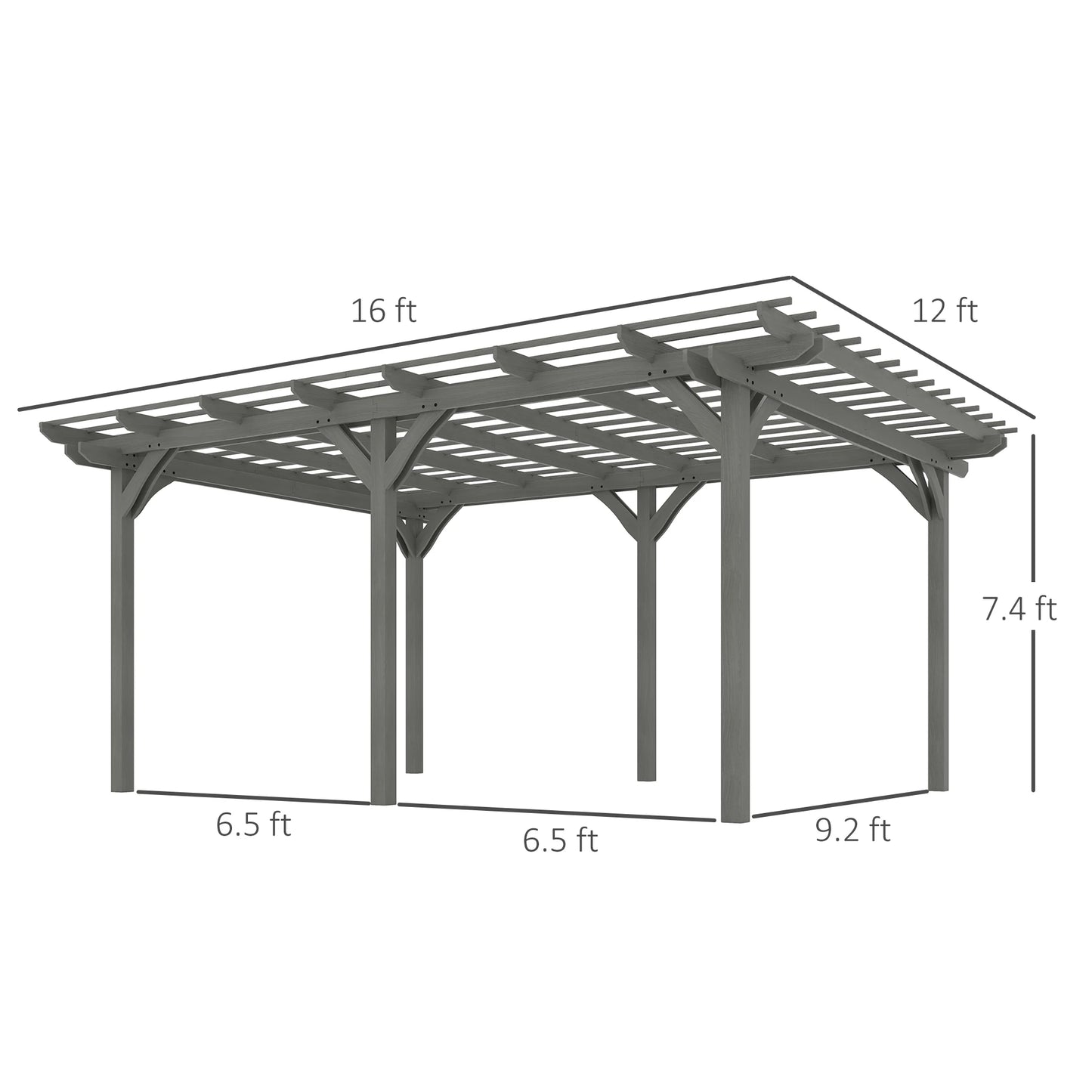 Wooden Pergola Gazebo For Outdoor Use With Stable Construction
