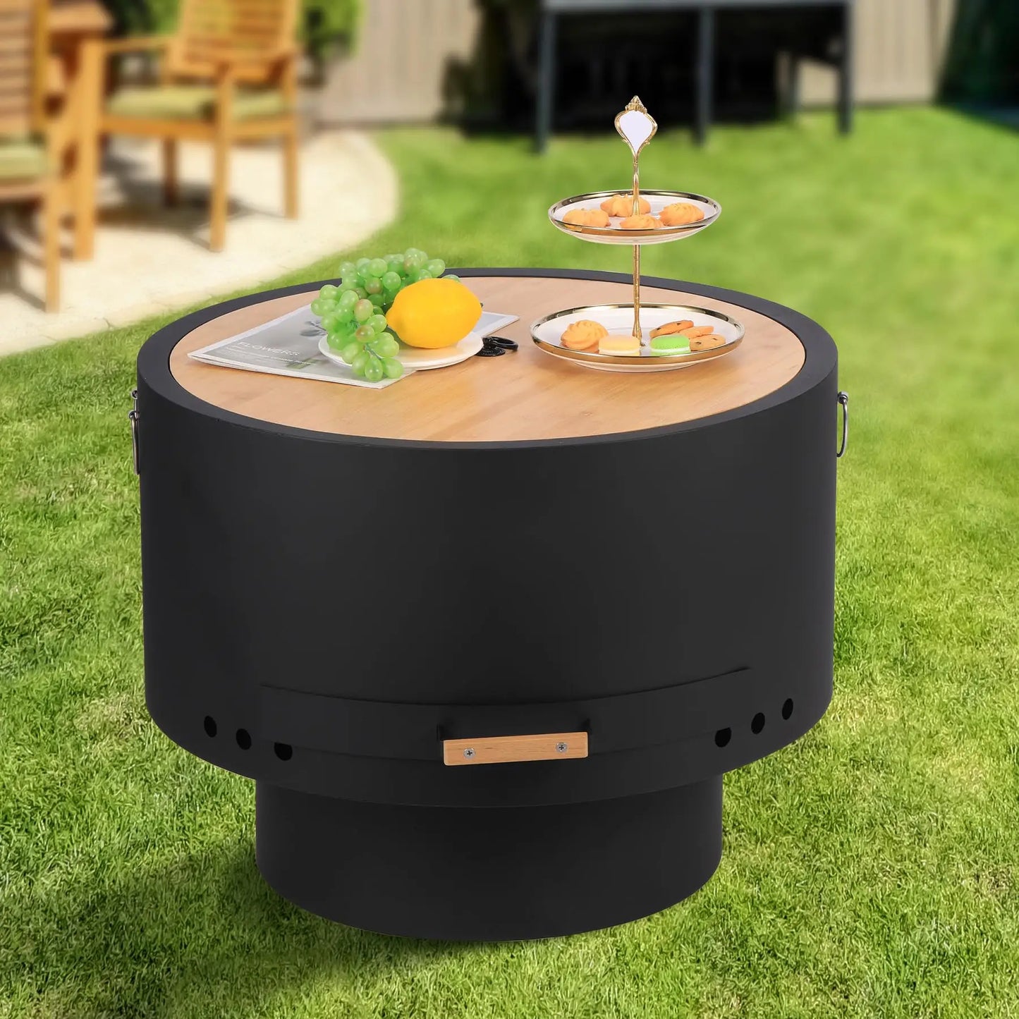 Smokeless Wood Burning Fire Pit With Ash Pan Lid Poker