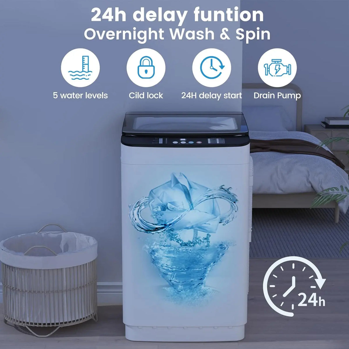 Portable Washing Machine And Dryer Set With Stainless Steel Drum